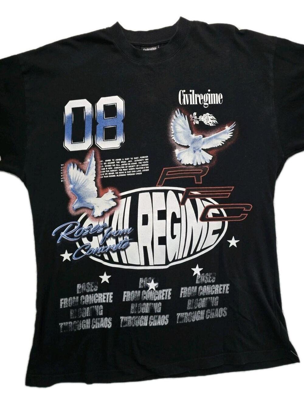 Civil Regime Bloom Oversized Tee Vintage Ashes Black Small